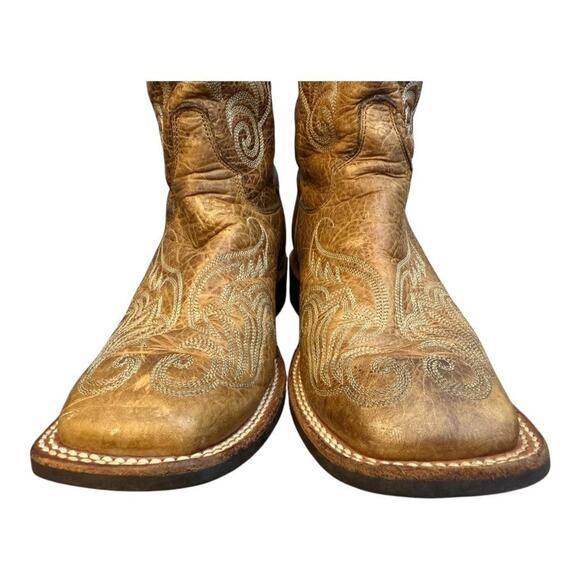 Justin Boots Bent Rail LLano Square Toe Cowboy Boot Women size 7 - Picture 3 of 10